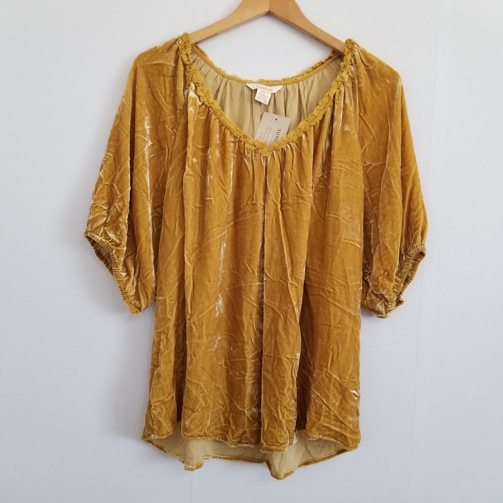 Sundance Mustard Velvet Blouse